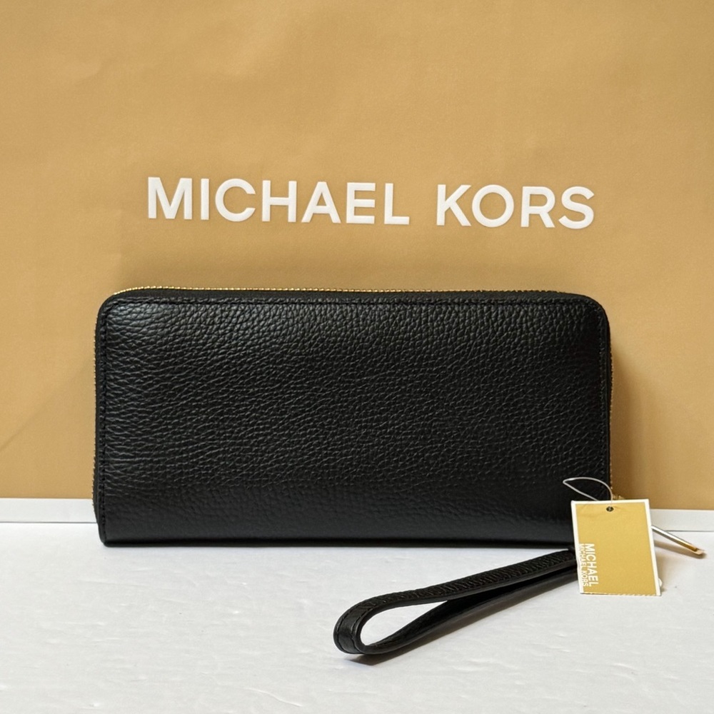 Michael Kors Jet Set LG Leather Wristlet Black - Picture 2 of 12